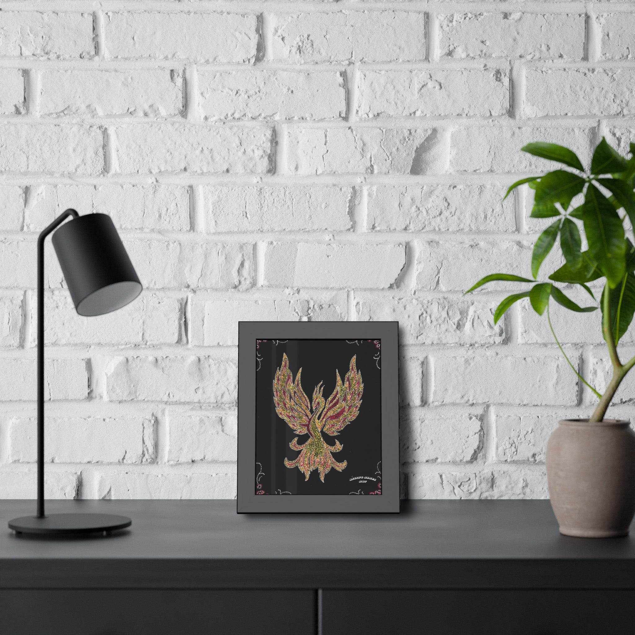 Hand Painted Acrylic Phoenix Print