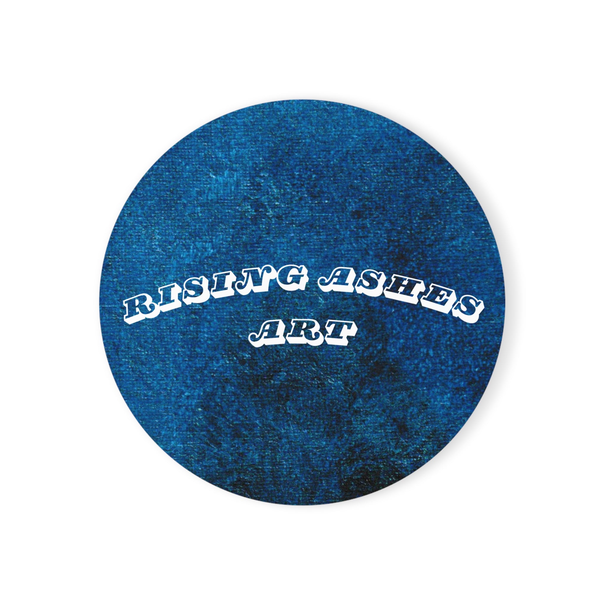 RisingAshesArt Blue Acrylic Print Cork Coaster