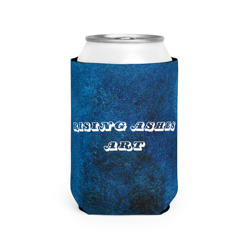 RisingAshesArt Logo Blue Can Cooler Sleeve