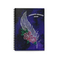 Hand Painted Acrylic Floral Feather Print Spiral Notebook