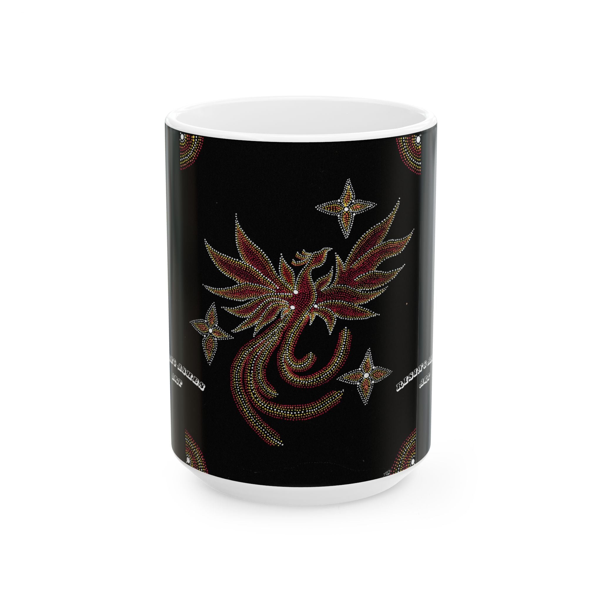 Hand Painted Acrylic Phoenix Star Print Mug- White(11oz & 15oz)