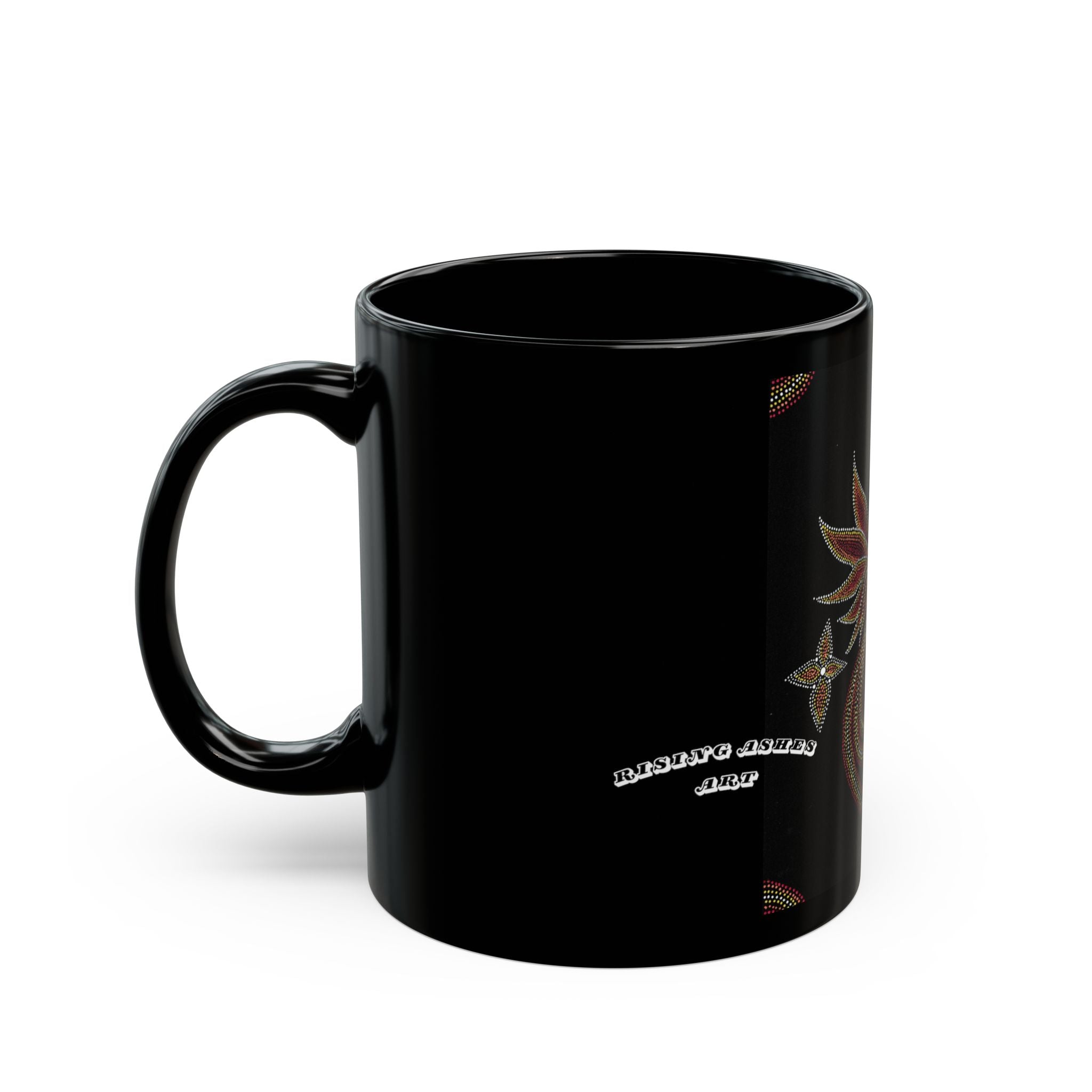 Hand Painted Acrylic Phoenix Star Print Mug- Black(11oz & 15oz)