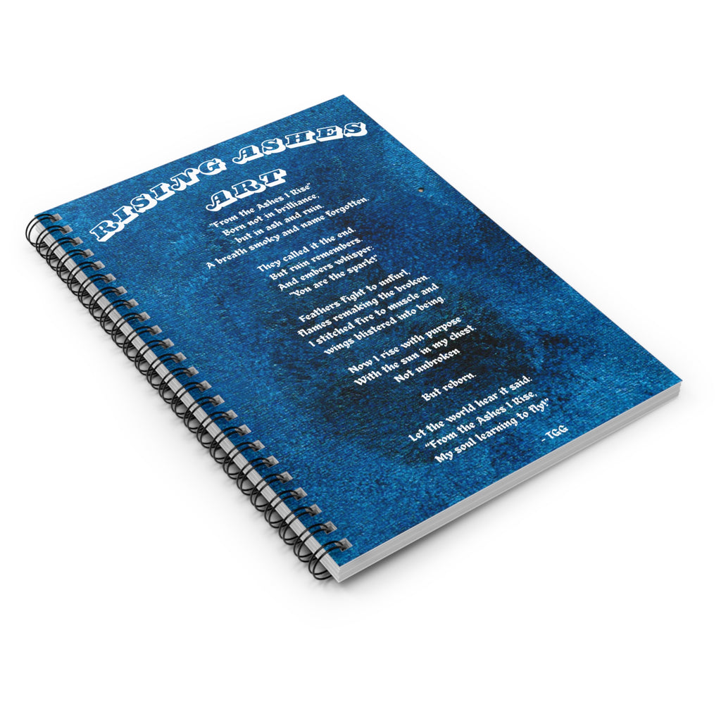RisingAshesArt Logo Blue Spiral Notebook