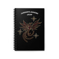 Hand Painted Acrylic Phoenix Star Print Spiral Notebook