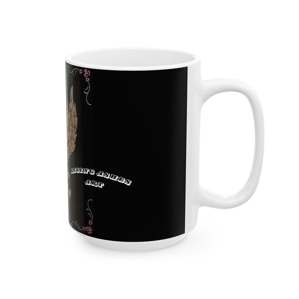 Hand Painted Acrylic Phoenix Print Mug- White(11oz & 15oz)