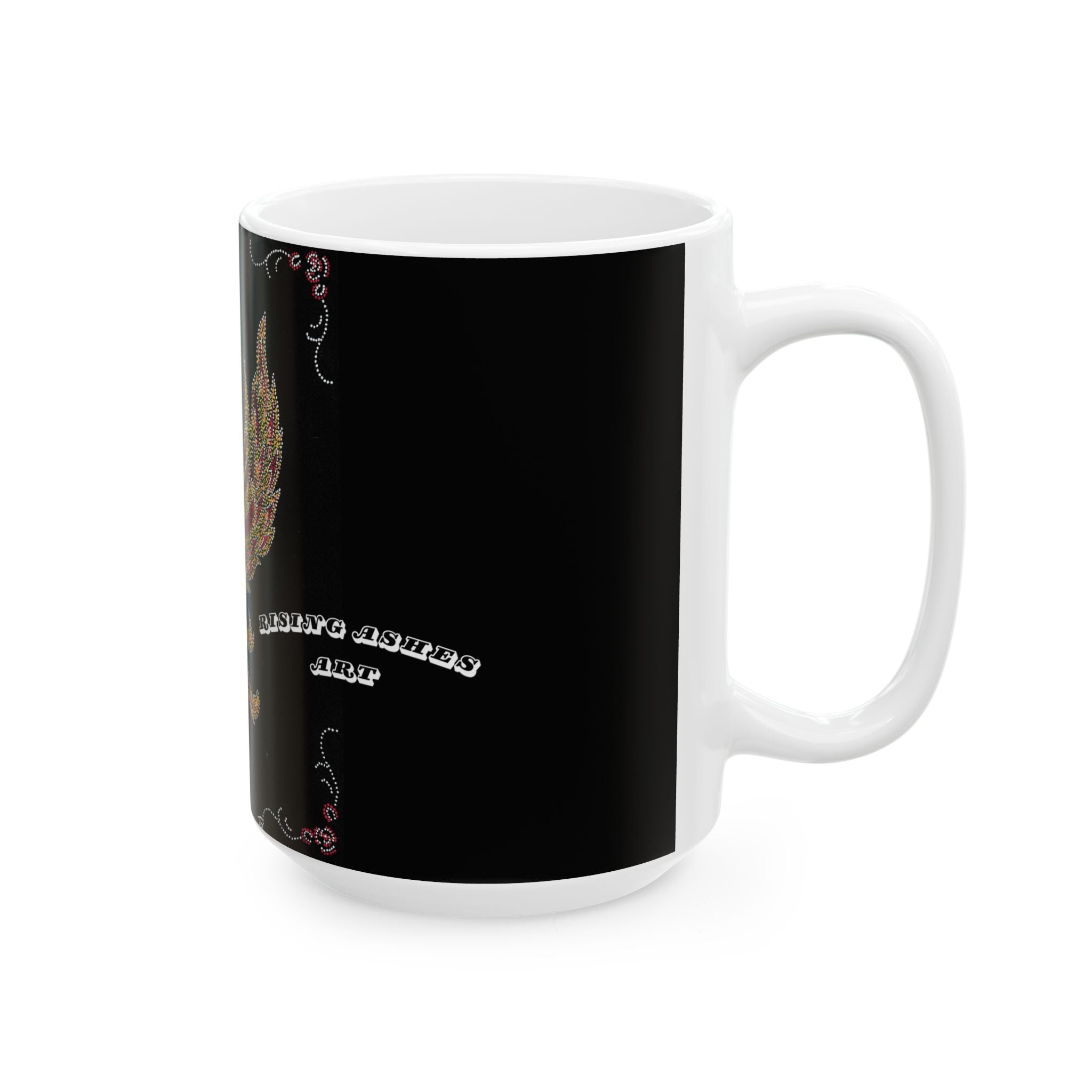 Hand Painted Acrylic Phoenix Print Mug- White(11oz & 15oz)