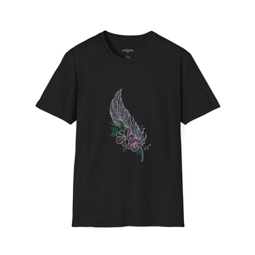 Floral Feather Acrylic Print T-Shirt