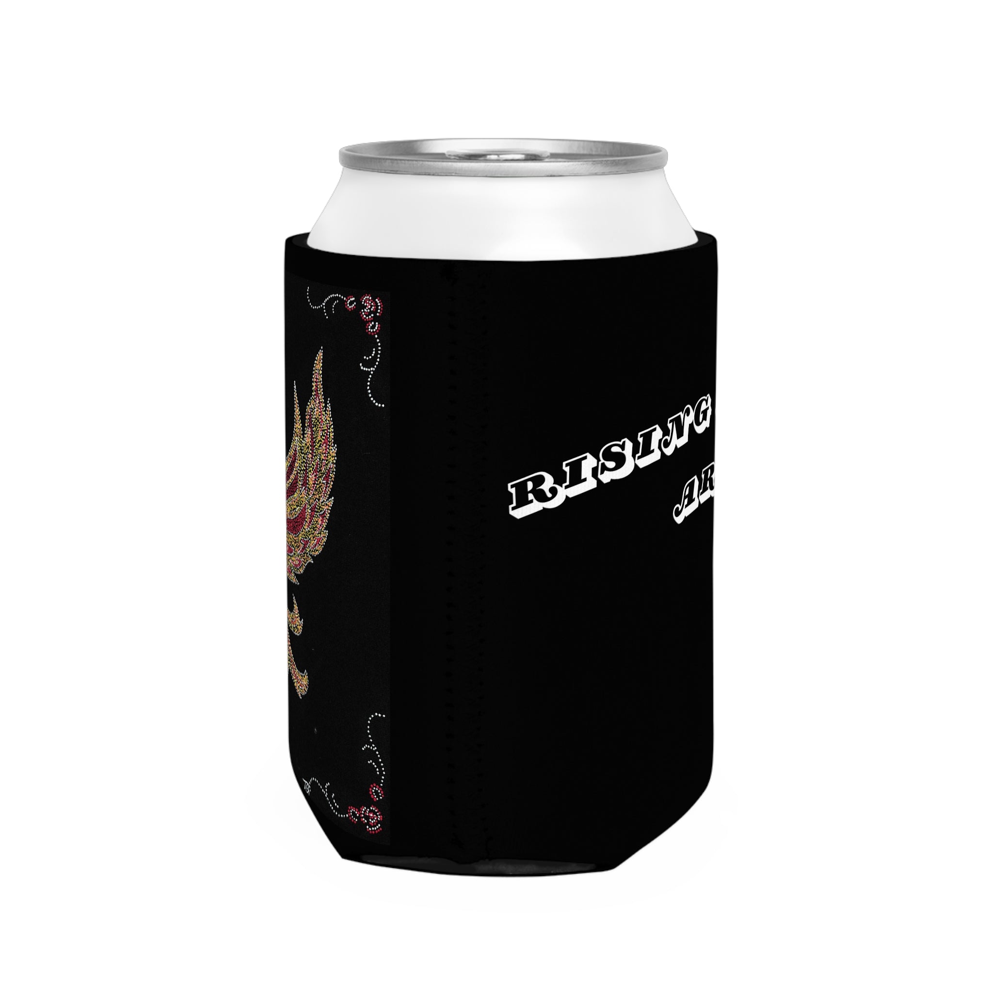 Hand Painted Acrylic Phoenix Print Can Cooler Sleeve