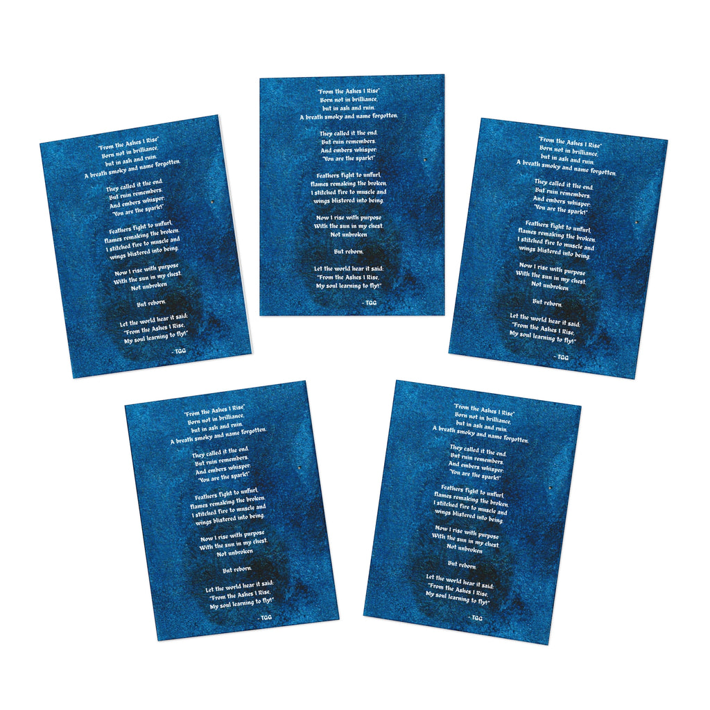 RisingAshesArt Poem Blue Greeting Cards (5-Pack)