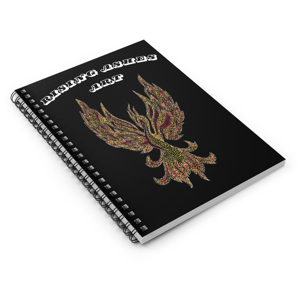 Hand Painted Acrylic Phoenix Print Spiral Notebook