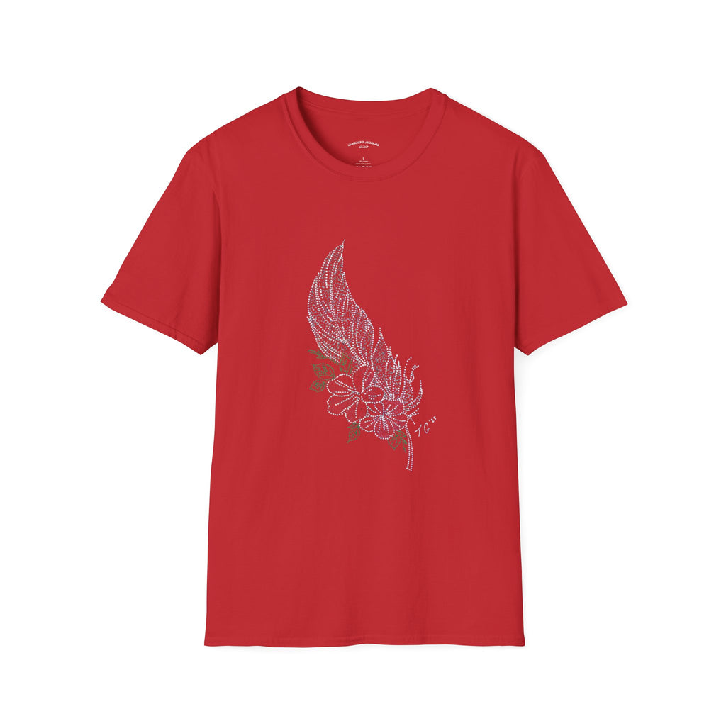 Floral Feather Acrylic Print T-Shirt