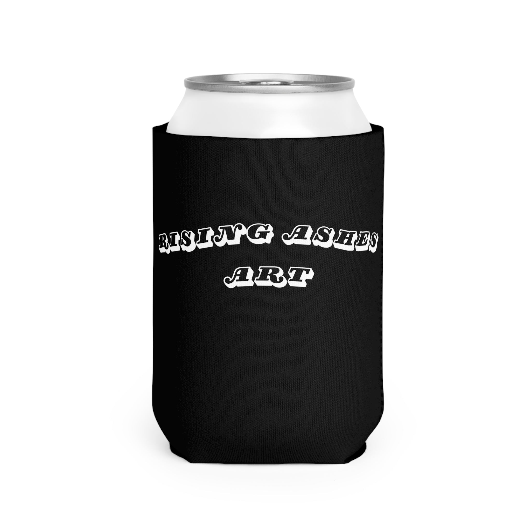 Hand Painted Acrylic Floral Feather Print Can Cooler Sleeve
