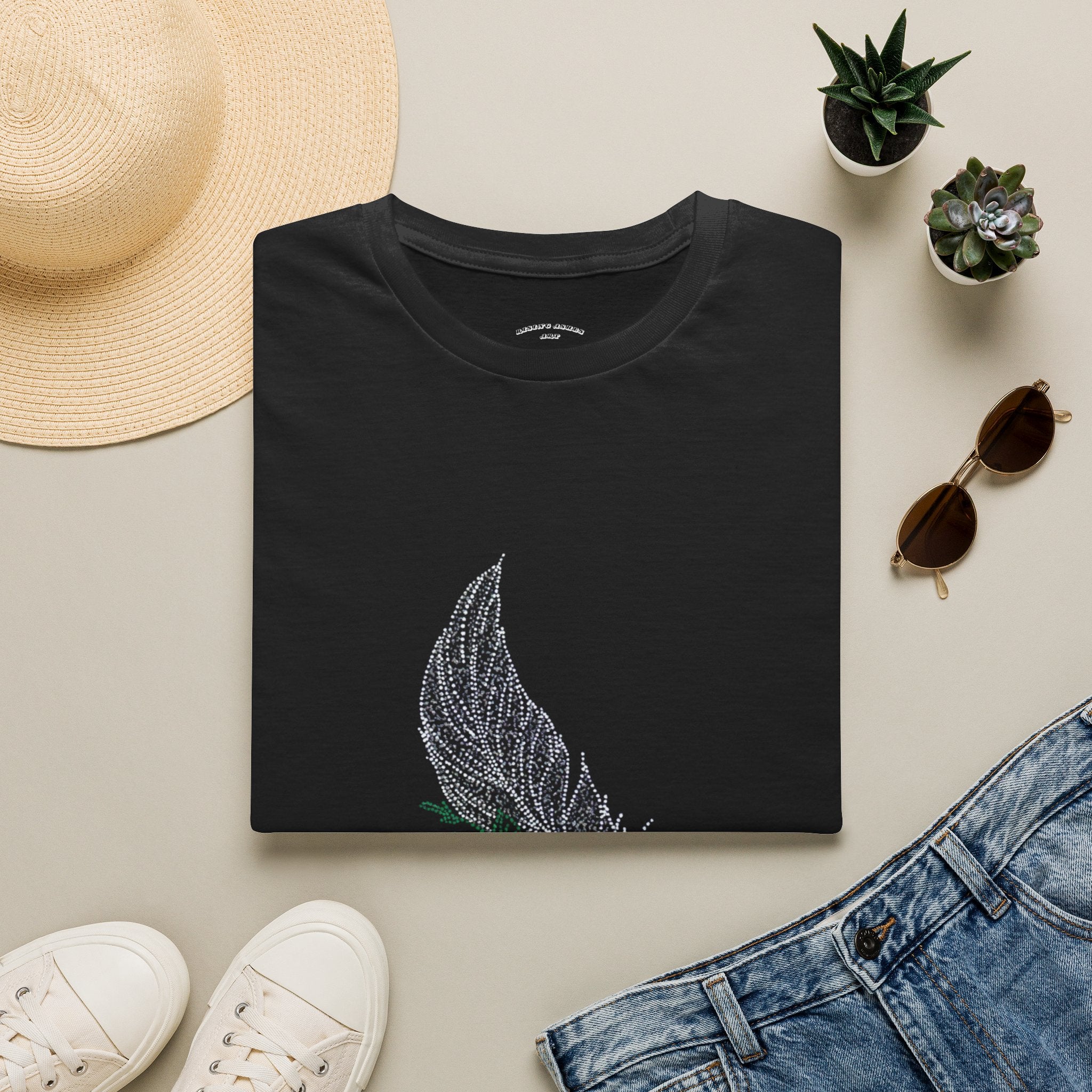 Floral Feather Acrylic Print T-Shirt
