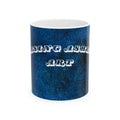 RisingAshesArt Logo Blue Mug- White(11oz & 15oz)