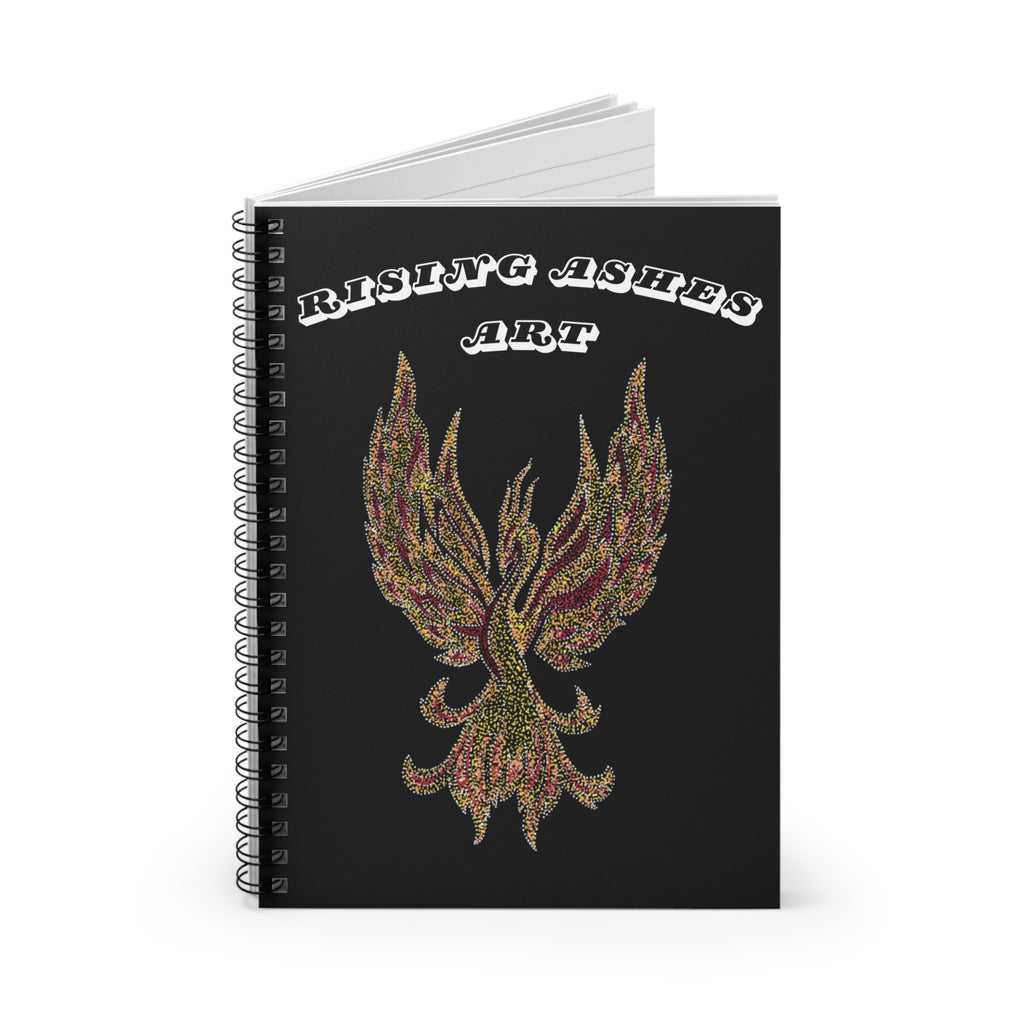 Hand Painted Acrylic Phoenix Print Spiral Notebook