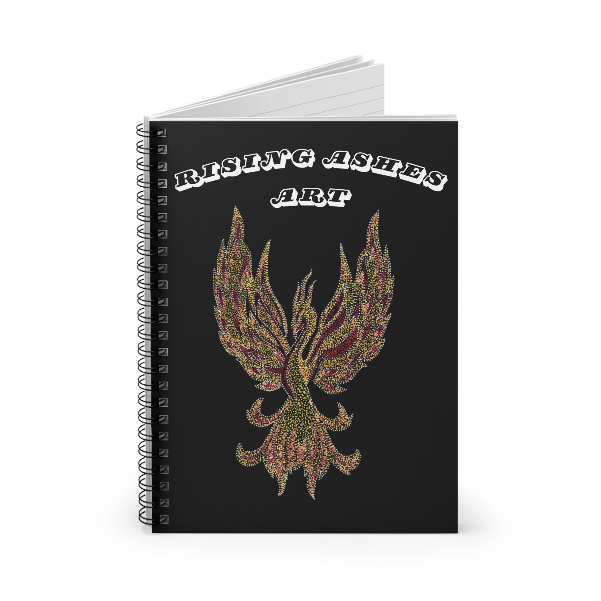 Hand Painted Acrylic Phoenix Print Spiral Notebook