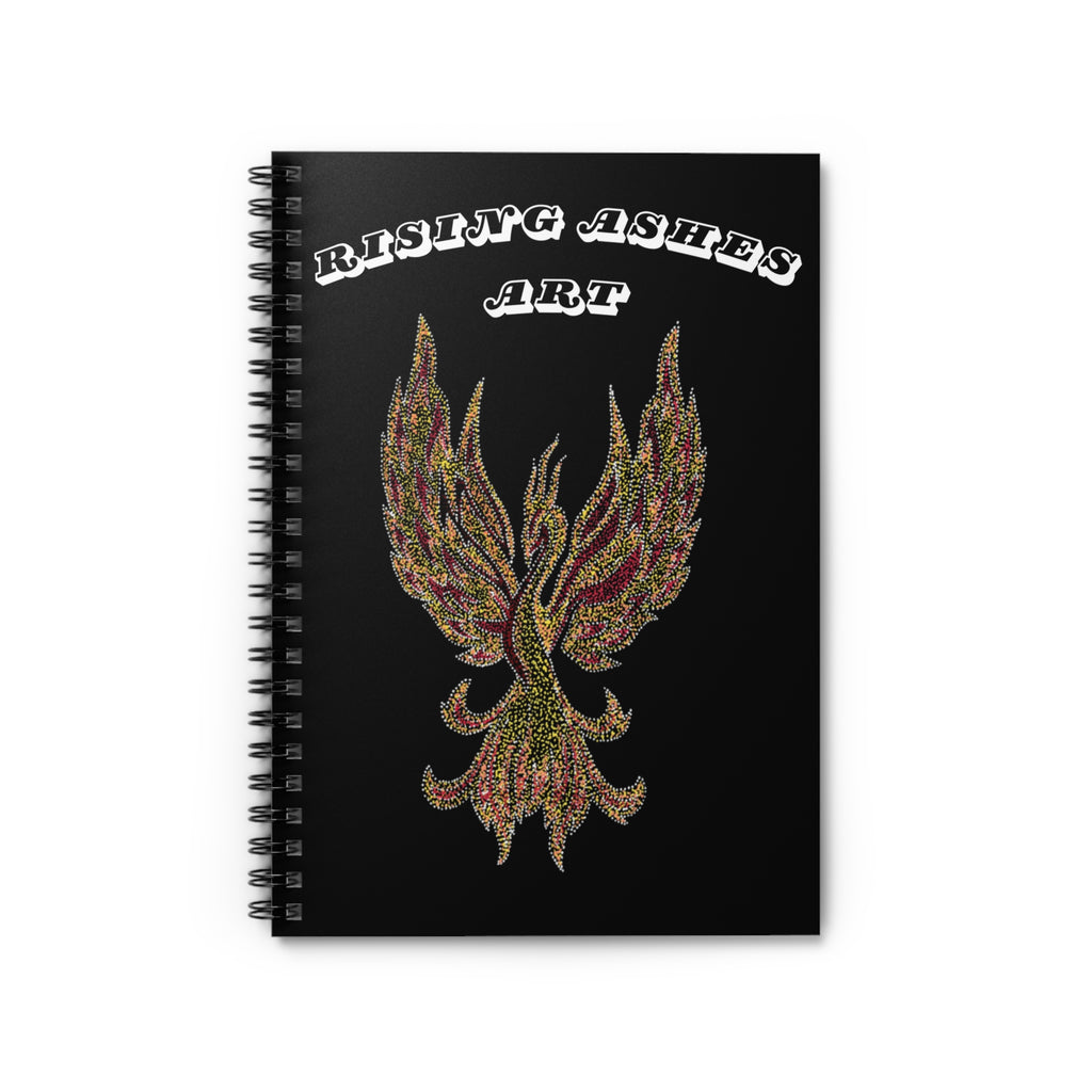 Hand Painted Acrylic Phoenix Print Spiral Notebook