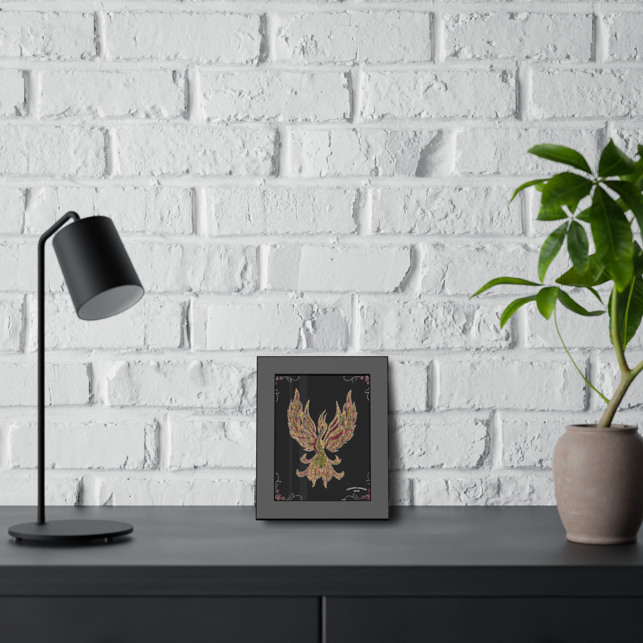 Hand Painted Acrylic Phoenix Print