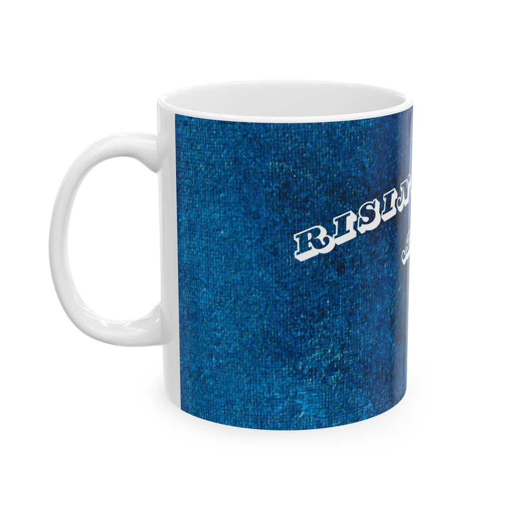 RisingAshesArt Logo Blue Mug- White(11oz & 15oz)