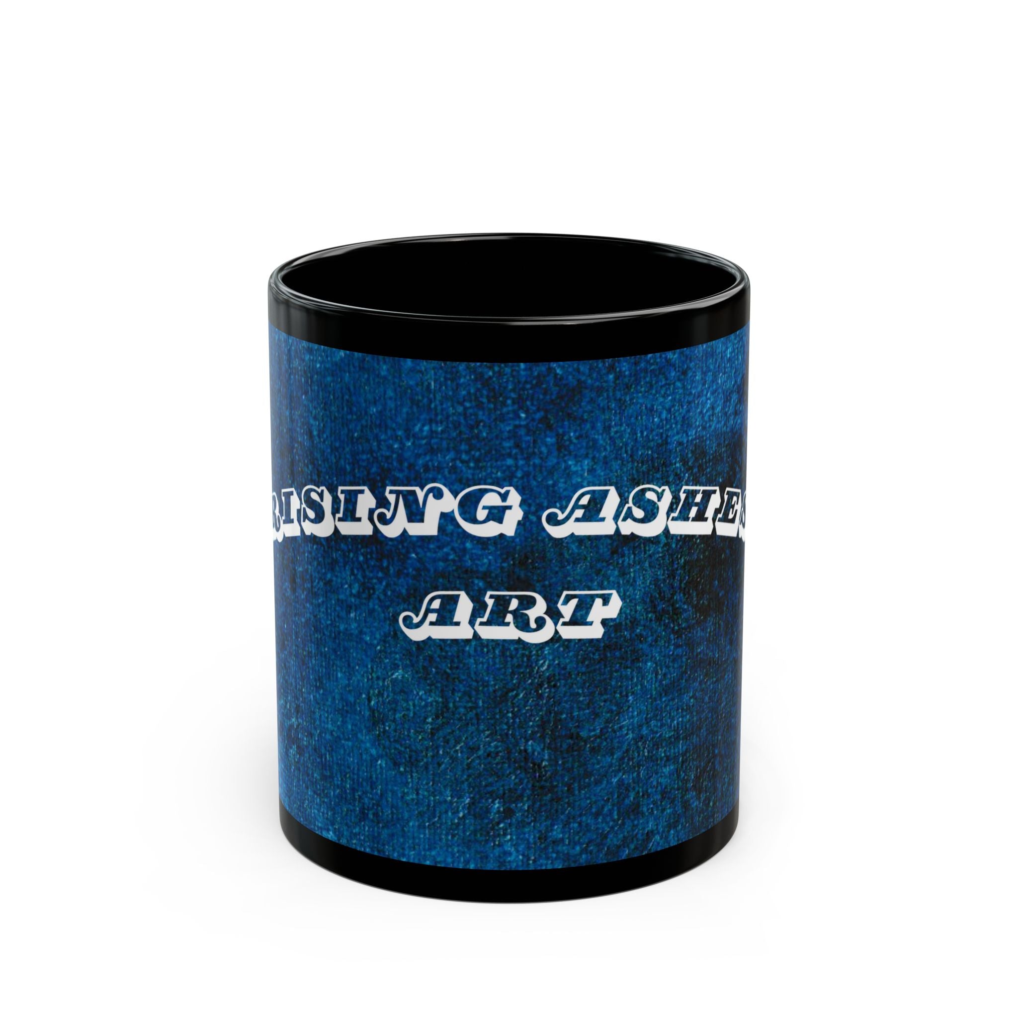 RisingAshesArt Logo Blue Mug- Black(11oz & 15oz)
